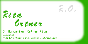 rita ortner business card